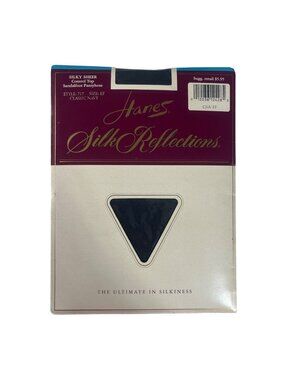 Hanes Silk Reflections Silky Sheer Control Top Pantyhose EF Classic Navy New